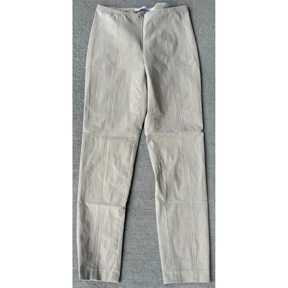 Raffaello Rossi Giga Womens 7/8 Trouser Pants Beige Front Zip Stretch Size 36